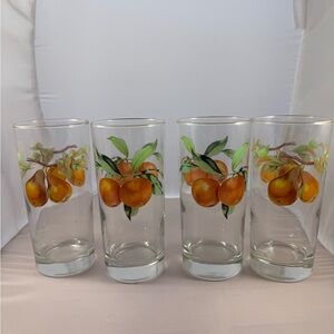 Royal Worcester Highball Glasses: Retro Gold Rim Fruit Tumblers (Set of 4)